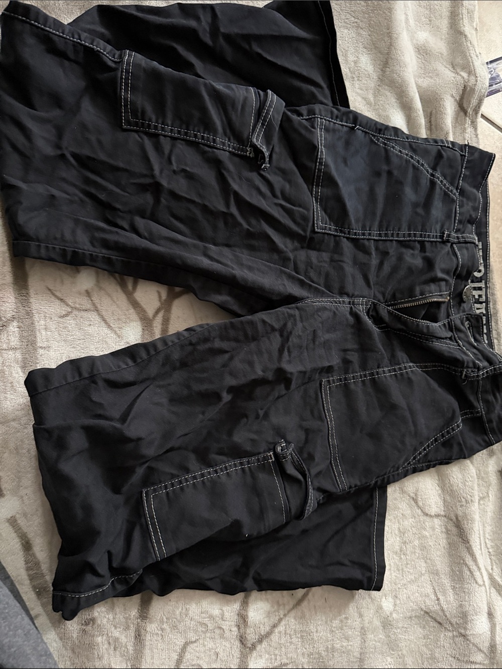 VIP Black Women's Cargo Pants with Contrast Stitching
